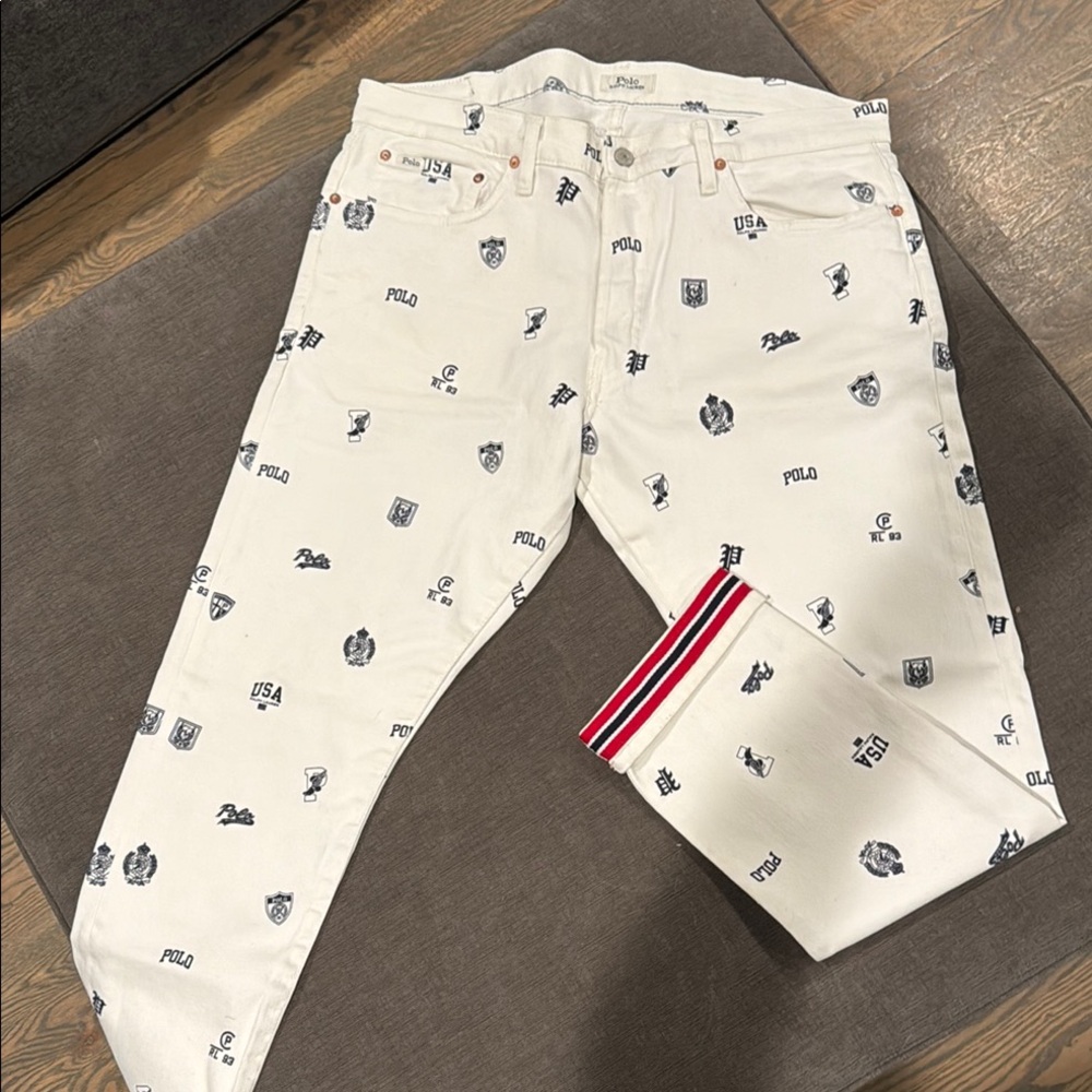 Polo by Ralph Lauren White Patterned Men's Jeans